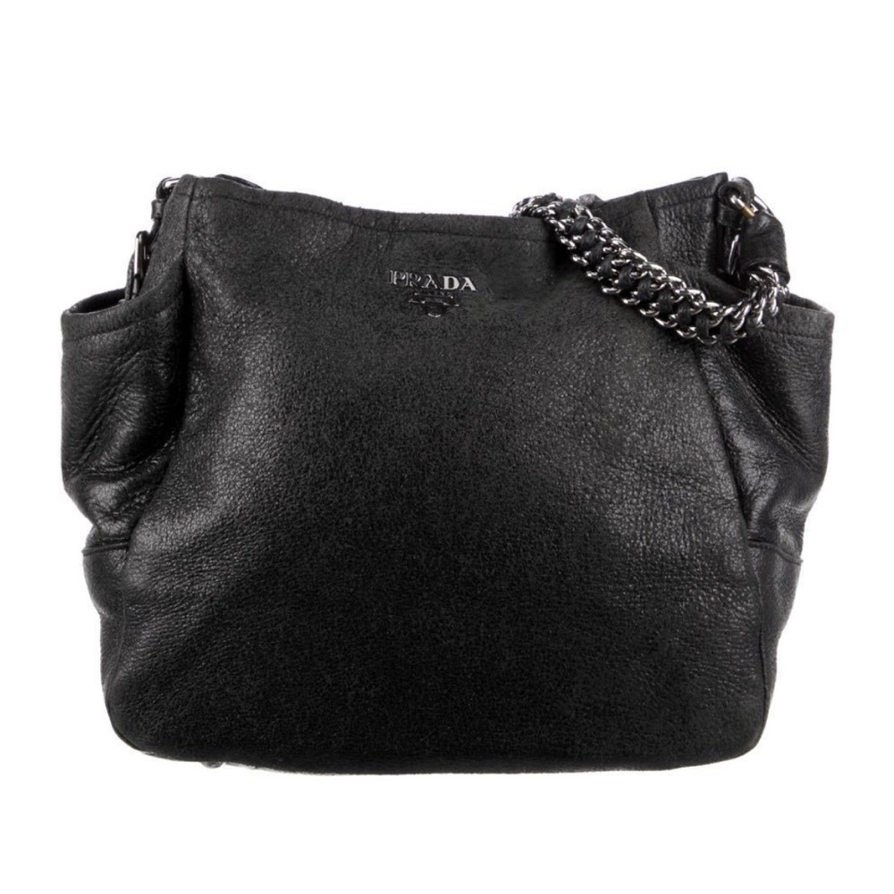 Prada Lux Chain Side Pocket Hobo Cervo Leather